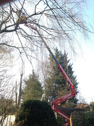 Steven Corijn werken met hoogtewerker